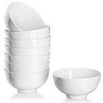 DOWAN 10 Ounce Small Bowl, Porcelain Dip Bowls, Portion Control, Sturdy & Stackable, Microwave & Dishwasher Safe, Bowls for Side Dishes, Ice Cream, Dessert, Rice, 4.5 Inches, Set of 8, White