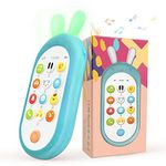 Richgv Baby Toys for 1 Year Old Boys Girls, Educational Cell Pone Toys with 12 Learning Modes for 6-12-18 Months Babies, Teether, Breathing Light, Various Music Sounds, Baby Girl Boy Gifts