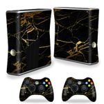 MightySkins Skin Compatible with X-Box 360 Xbox 360 S Console - Black Gold Marble | Protective, Durable, and Unique Vinyl Decal wrap Cover | Easy to Apply, Remove, and Change Styles | Made in The USA