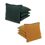 Free Donkey Sports Cornhole Bags (Pack of 8), Gold/Hunter Green, Regular