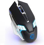 Bluetooth Mouse, Rechargeable Wireless Gaming Mouse Multi Device(BT 5.0/3.0+USB) with Side Buttons, RGB LED Light up Ergonomic Cordless Computer Mice for Laptop/PC/iPad/Mac/MacBook Pro/Table