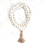 Zoya Gems & Jewellery 6mm Moonstone Hand Made Knotted Necklace Mala 32 inch String 108 Beads Necklace Mala Natural Healing crystal Stone Meditation Prayer Jaap Mala Necklace for Men and Women