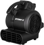 ECOMAX Air Mover, Carpet Dryer, Blower Fan, 950 CFM, 3-Speed Mode, 3 Blowing Angles, Daisy Chain, Stackable, Timing Function, for Water Damage Restoration, Flooding, Plumbing, Gym and Home, EMAM1090A