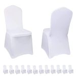 White Chair Covers for Party, White Chair Covers for Wedding, Spandex Chair Cover for Party Chairs(White, 12 Pcs)