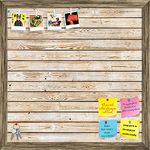 ArtzFolio Natural Texture | Bulletin Board Notice Pin Board | Vision Soft Board Combo with Thumb Push Pins & Sticky Notes | Antique Golden Frame | 24 x 24 inch (61 x 61 cms)