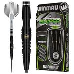 Winmau Sniper Black 24 Gram Professional Tungsten Darts Set with Flights and Stems (Shafts)