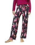 HUE Women's Sleep and Lounge Pajama Separates, Christmas and Holiday Collection, Black - Bring The Bubbly, Small