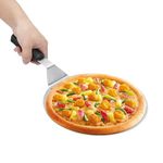 THW® Pizza/Cake Lifter 10 Inch Round, Lifter,Stainless Steel Pizza Peel/Server with Rubber Wood Handle, Cake Transfer Lifter Tray for Baking Homemade/Resaurant/Bakery Pizza, Bread, Cake, Pie