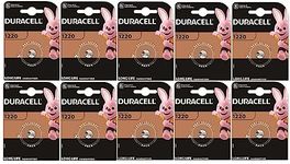 10 x Duracell 1220 (10 blister packs with 1 battery) 10 batteries (CR1220)