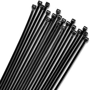 Bolt Dropper 12-Inch Black Zip Ties - 1000-Pack Heavy Duty Wire and Cable Ties - Durable Self-Locking Nylon with 40 lbs Tensile Strength - UV and Temperature Resistant for Indoor and Outdoor Use