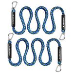 Obcursco Bungee Dock Line, Jet Ski Dock Line with Double 316 Stainless Steel Clips, Boat Snubber Docking Rope for PWC, Boat Accessories for Yamaha Waverunner, Seadoo, Kayak, 2 Pack (Yellow/Blue, 5ft)