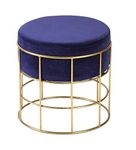 Pikify Perfect Posture Iron Pouffes & Ottomans Stool [Made in India] (35CM:Diameter, Dark Blue)