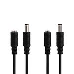 VCE 2 Pack 2.1mm x 5.5mm DC Power Male to Female Adapter Extension Cable Compatible with 12V CCTV Wireless IP Camera, LED, 0.9m