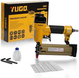 YUGO 23-Gauge Pneumatic Micro Pinner Nail Gun, Lightweight Air-Powered Pin Nailer for Cabinets, Trim, and Fine Woodworking