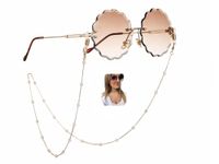 Cathercing Eyeglass Chains Necklace Pearl Beaded Eyewear Retainer Reading Eyeglass Holder Strap Sunglasses Holder Cords Eyewear Retainer Lanyards for Women Girls Elderly and Children Anti Slip