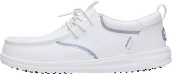 HEYDUDE Men's Wally Golf Classic TG Slip On Shoe, Brilliant White Size 11 | Lightweight Spikeless Golf Shoe | Flexible Traction | Easy On Fit