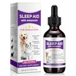 Melatonin for Dogs & Cats, Sleep Aid & Dog Anxiety Relief for All Breeds, Dog Calming Melatonin for Noise, Fireworks, Separation & Travel Stress - Promotes Relaxation, Sleep & Calm Behaviour 60ml (1)