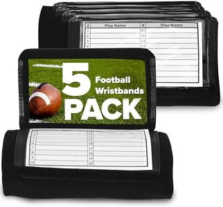 Quarterback Football Play Wristbands -10 Pack (Black) Pro Football & Softball Armbands, Teen/Adult (QB) Wristband Playbook