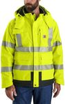 Carhartt Men's High-Visibility Waterproof Loose Fit Heavyweight Insulated Class 3 Jacket, Brite Lime