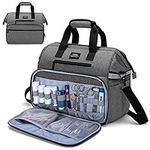 CURMIO Medical Bag, Nurse Supplies Bag with Padded Laptop Sleeve for Home Visits, Health Care, Hospice, fits for Doctors, Nursing Students, Physical Therapists,Bag ONLY(Patent Pending),Grey