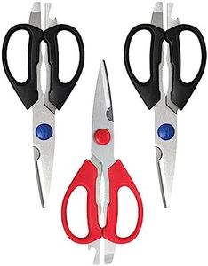 HENCKELS Premium Heavy Duty Ultra Sharp Stainless Steel Multi Purpose Kitchen Shears - 3 PC Set, Value Pack, Non Slip, Scissors, Ergonomic Handles