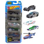 Hot Wheels 1:64 Scale Toy Cars, Set of 5 Batman-Themed Vehicles