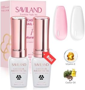 SAVILAND Builder Nail Gel: Clear Pink Gel Builder for Nail Thickening Castor Oil Vitamin E Extension Gel Strengthener Gel Builder in a Bottle LED Nail Lamp Cured Hard Gel Home Nail Care Repair