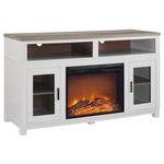 Ameriwood Carver Electric Fireplace TV Stand 60" White