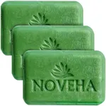 NOVEHA Tea Tree Handmade Soap Bar | Therapeutic Skincare For Face, Eyelid Irritation, Flaky Skin, Dryness, with Organic Ingredients, For All Skin Types, Cleanses & Moisturizes Face & Body (3 Pack)