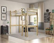 STRICTLY BEDS&BUNKS Icarus High Sleeper Loft Bunk Bed including Sprung Mattress (20 cm), 3ft Single