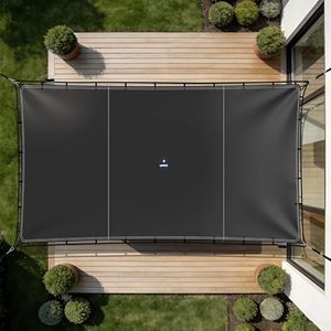 SIHAIAN Sun Shade Sail 6'x 8' Waterproof Rectangle Double-Rope Shade Sail 500D Heavy Duty UV Block Sunshade Canopy for Backyards, Patios, Gardens, Outdoor Activities and Facility Black