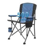 ENAVANT Portable Oversized Camping Folding Chair with Carrying Bag, Cup Holder Included, Holds up to 500 lbs