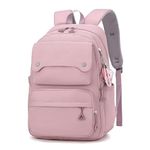 PALAY® School Bag for Girls Large Capacity 26L College Backpack for Women and Girls Stylish Waterproof Trendy Laptop School Bag Travel Multi-Pouches Bagpacker Bag for Women - Pink