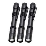 POCKETMAN 900LM Ultra Slim Portable XPE-R3 Mini LED Flashlight Belt Clip Pen Light Tactical Torch 3 Pack (3pcs-13.3CM)