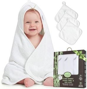 infancie Bamboo Hooded Baby Towels with Washcloths – 3 Hooded Towel (29x29 inches) & 3 Washcloth (9x9 inches) – Ultra Soft, Absorbent & Cozy Baby Wash Cloths for Newborn for Newborns and Infants