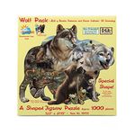 SUNSOUT INC - Wolf Pack - 1000 pc Special Shape Jigsaw Puzzle by Artist: Bonnie, Rebecca and Karen Latham - Finished Size 32.5" x 27.75" - MPN# 95739