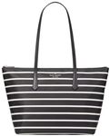 Kate spade New York Women's Kitt Ksnyl Jess Stripe Printed Large Tote, Black Multi