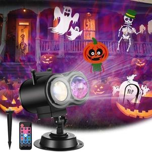 Ocean Wave Christmas Projector Lights 2-in-1 Moving Patterns with Ocean Wave LED Landscape Lights Waterproof Outdoor Indoor Xmas Theme Party Yard Garden Decorations, 14 Slides 10 Colors (Black)