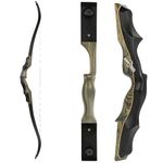 FQH Archery Recurve Bow 62 inch Split Traditional Bow Takedown for Adult Beginner Right Handed 25-60 lbs Hunting & Target Archery Practice (50 LBS)