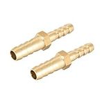 sourcing map Straight Brass Barb Fitting Reducer, Fit Hose ID 8mm to 6mm 2pcs