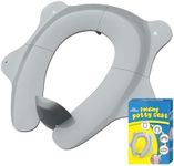 Foldable & Portable Potty Seat Cover, SKYROKU Travel-friendly Potty Seat for Boys & Girls, Non-Slip with Splash Guard & 2 Suction Cups, Carry Bag Included (Gray)