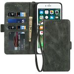 ELTEKER Phone Case for iPhone 6 Plus/6S Plus Wallet Case,[RFID Blocking] Premium Leather Credit Card Holder Magnetic Flip Kickstand Wallet Case for iPhone 6 Plus/6S Plus -Dark Green