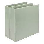 Samsill Earth's Choice, 2-Inch Durable D-Ring View Binder 2 Pack, USDA Certified Biobased, Eco-Friendly, Sage Green