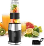 Blender Smoothie Maker, 500W Smoothie Blender, Mini Blender, Small Blender Personal Blender with BPA Free Portable Blender Bottle (570ml) & Lids for Milkshakes, Juicer, Fruit, Vegetables, Ice, Kitchen