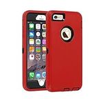 smartelf Case for iPhone 6 Plus/6s Plus Heavy Duty With Built-in Screen Protector Shockproof Dust Drop Proof Protective Cover Hard Shell for Apple iPhone 6+/6s+ 5.5 inch-Red/Black