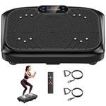 Werara Vibration Plate, Vibration Plate Exercise Machine for Lymphatic Drainage 199 Speeds, 7 Modes Vibrating Plate Weight Loss with 2 Resistance Bands and Bluetooth, Power Plate 220KG Capacity