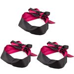 ADESUGATA Blindfold Patch Soft Costume Masks Role Play Sexy Silk Bundle Sleep Fancy 3 Pack (150cm*7cm Red)