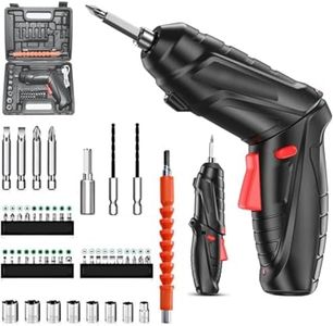 VORACIA 47 in 1 Electric Screwdriver | 3.6V Cordless Drill Driver | 90° Rotation Handle | 47PCS Bits Set | Black