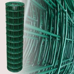 Garmix Malla de jardín verde | Altura 120 cm | Tamaño de malla 75 x 100 mm | Valla de jardín y huerto | Cerca de alambre para animales domésticos y perros | Red metálica galvanizada + PVC, rollo 25 m