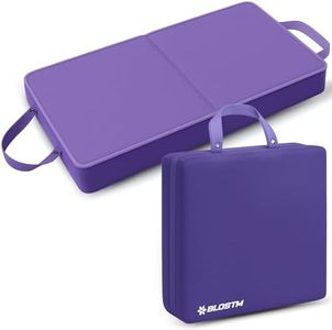 BLOSTM Extra dicke Garten-Knieunterlage – große, faltbare Garten-Kniepolster mit Griffen – wasserabweisend, hochdichte Memory-Schaum-Matte, Kniekissen für Gartenarbeit, Hausarbeit, Baden, Yoga (lila)